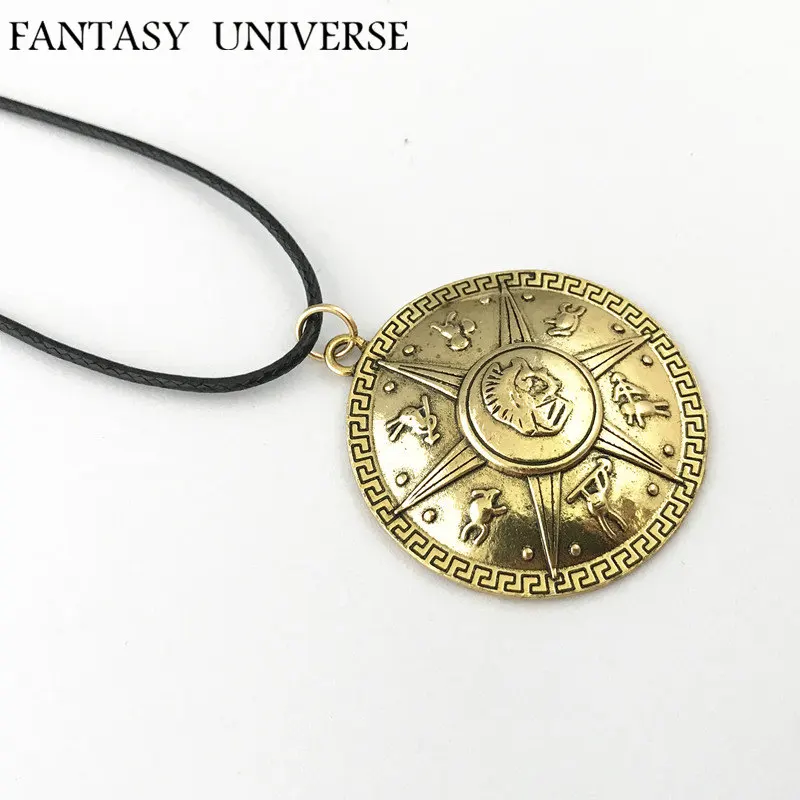 Фэнтези Вселенная Percy ожерелье Джексон Золотая круглая рулетка узор космоса