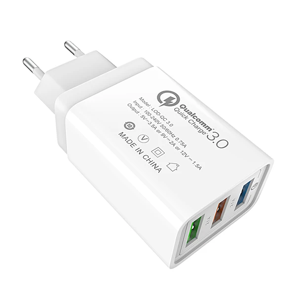 USB зарядное устройство quick charge 3,0 зарядное устройство для мобильного телефона iPhone X 8 7 iPad EU быстрое настенное зарядное устройство для samsung S9 Xiaomi Mi 8 huawei - Тип штекера: White