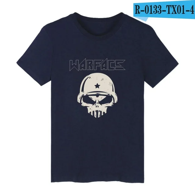 navy blue Геймер битва фронты WARFACE Футболка Мужская/Женская camisa masculina хлопок короткий рукав Футболка аниме размера плюс футболки топы - Цвет: navy blue
