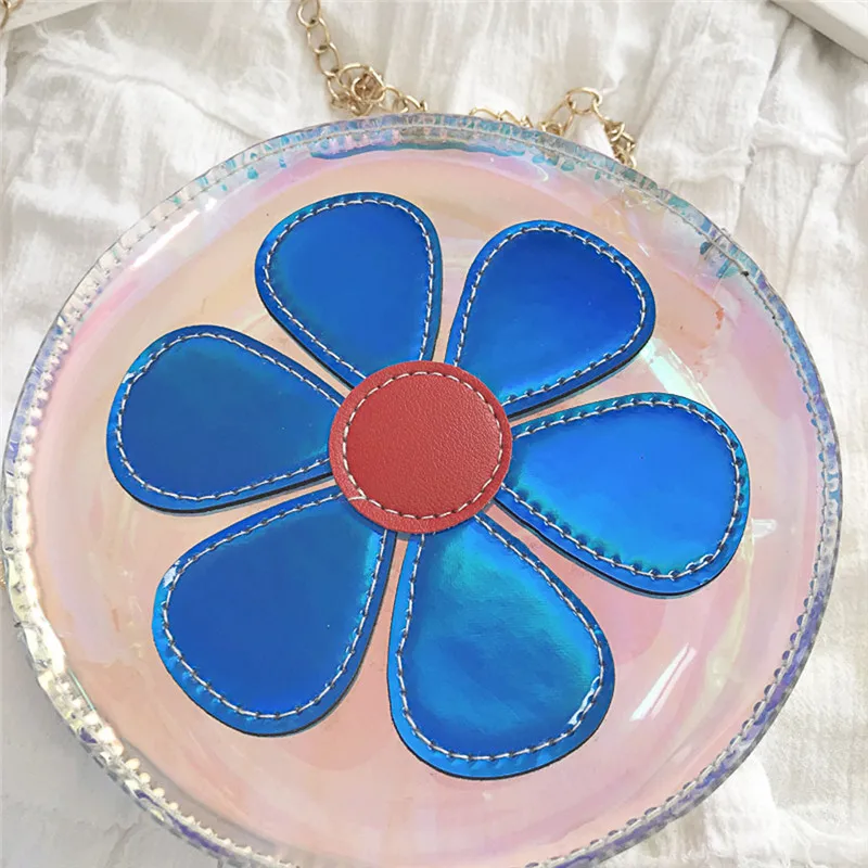 Женская сумка через плечо Повседневная прозрачная на с цветочным принтом