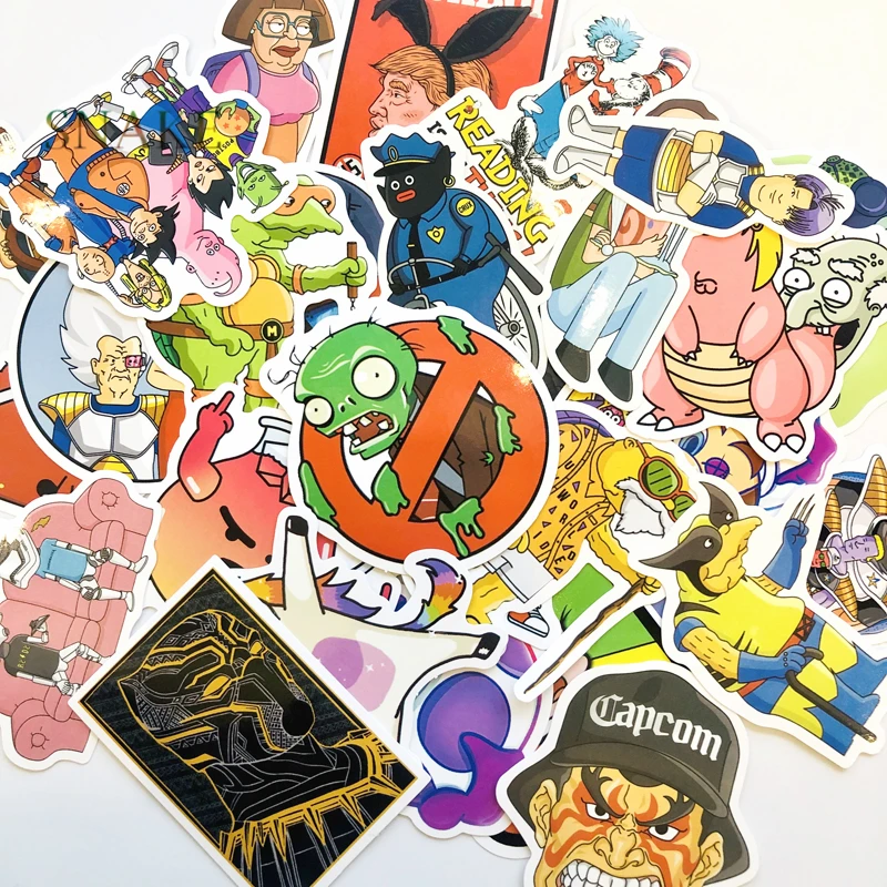 33 шт. американские Мультяшные аниме наклейки для чемодана скейтборда ноутбука
