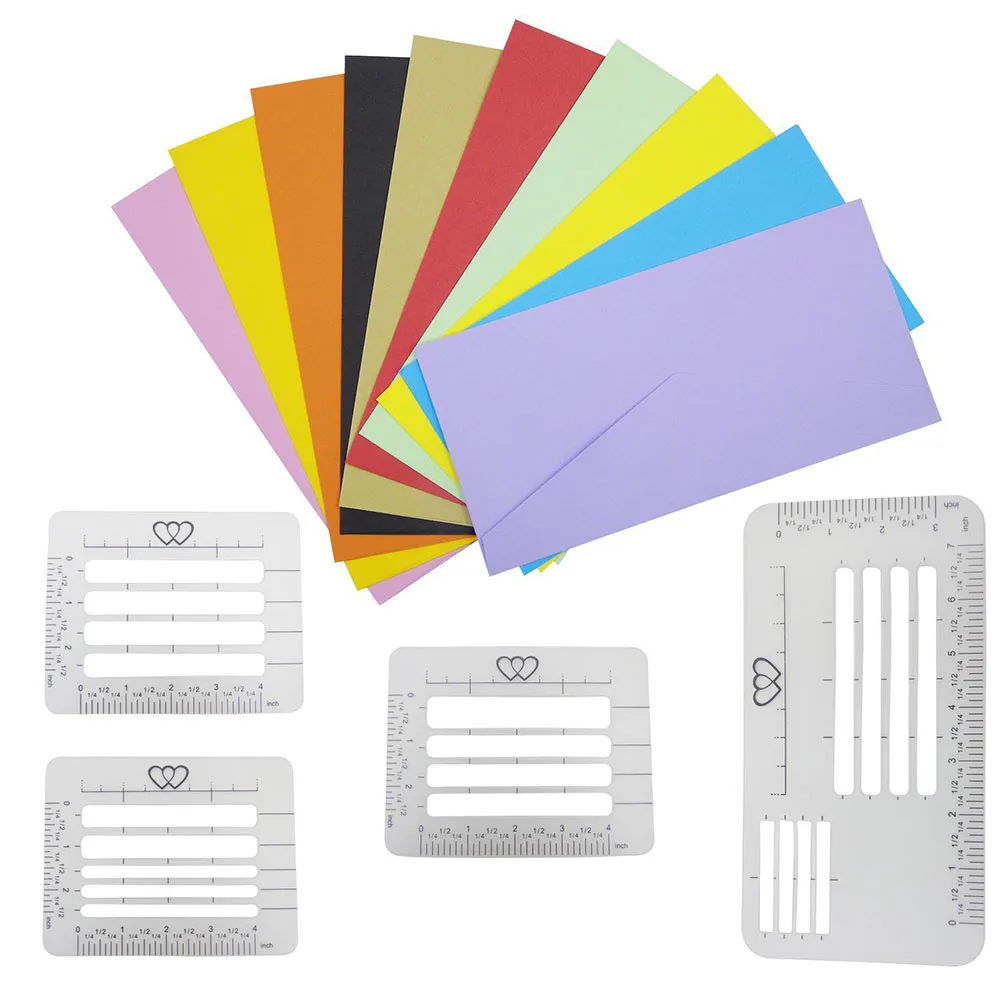 4Pcs Letter Postcards Handwriting Practice Addressing Guide Templates Rulers Craft Notebook Multi-use Envelope Stencil Set Diary | Дом и сад