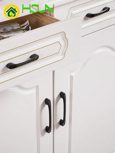 Ручка для шкафа выдвижного ящика дверная американского типа черная стандартная