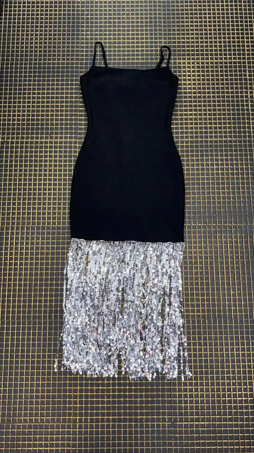 Для женщин класса люкс сексуальная длина до колена с бахромой и блестками