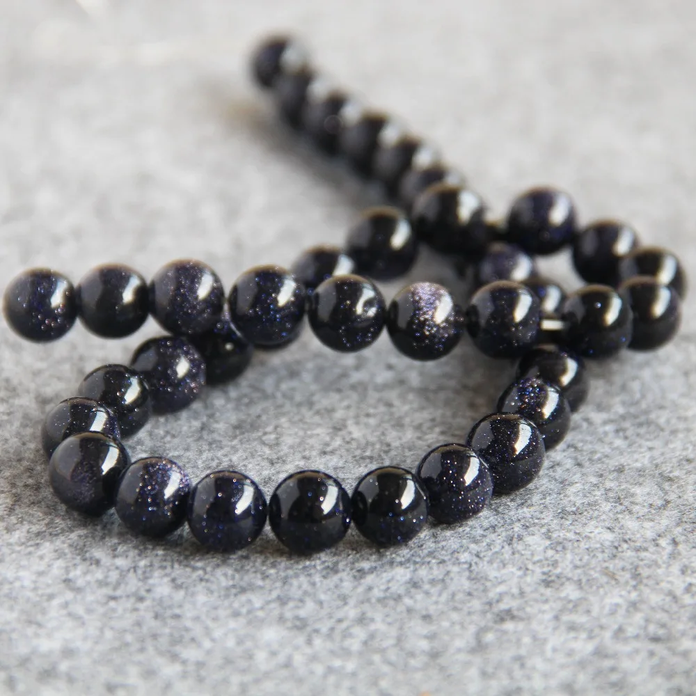 Новинка для ожерелий и браслетов 10 мм голубой песочный камень бисер круглых