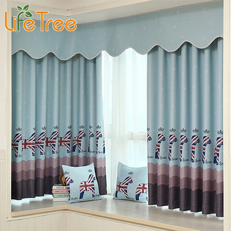 Шторы светонепроницаемые LifeTree для мальчиков и девочек спальни короткие на