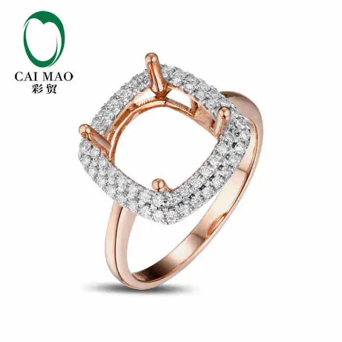 Кольцо CaiMao с полуободковой огранкой и бриллиантами 0 31 карата розовое золото 14