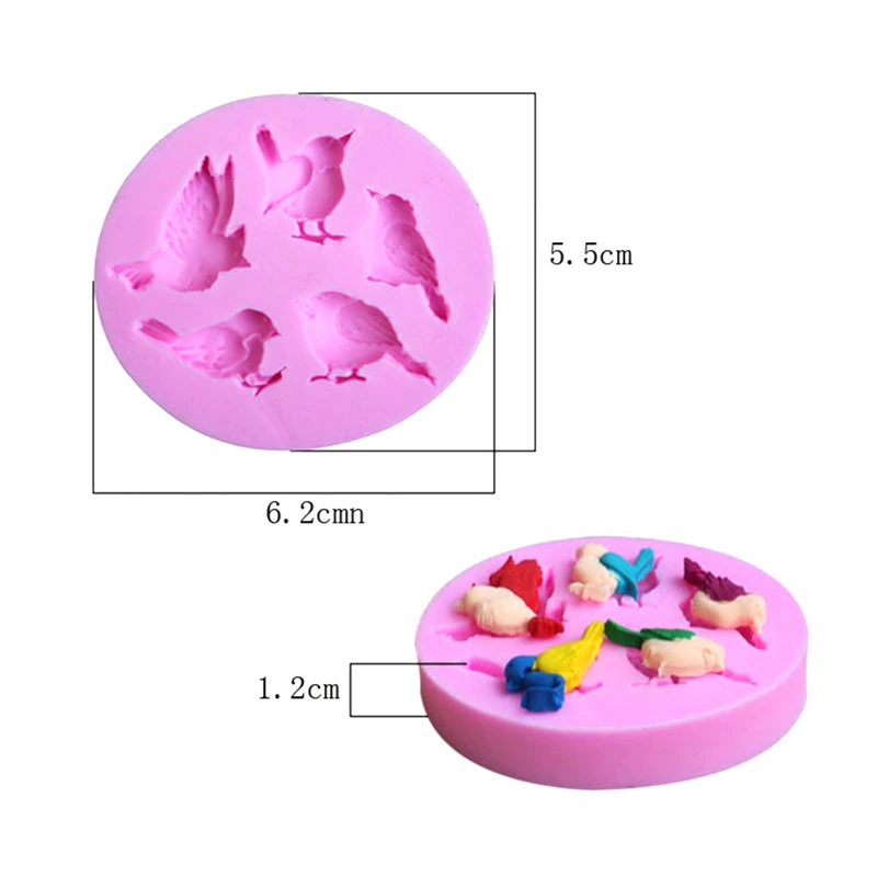 DIY 3D птицы силиконовая форма для выпечки в форме цветка Шоколад Мыло Формы
