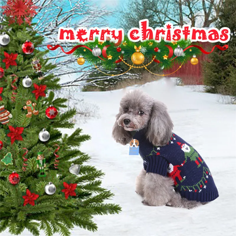 Рождественская елка Санта Клаус свитер для собаки праздник фестиваль костюмы