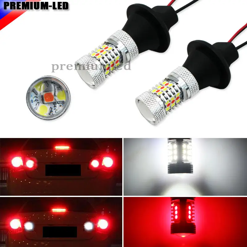 

iJDM 31-SMD White/Red Dual-Color 1156 S25 7506 LED Replacement Bulbs For Car Backup Reverse Lights & Rear Fog Lamp Conversion