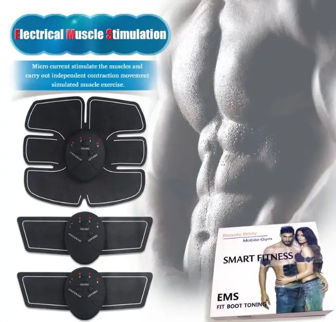 Smart EMS Electric Pulse Treatment Massager Abdominal Muscle Trainer Wireless Sports Fitness Body |