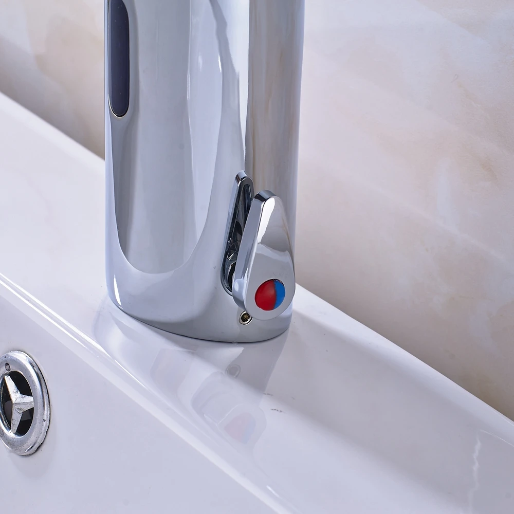 Wholesale And Retail Promotion Tall Bathroom Sensor Faucet Mixer Tap Deck Mount Hot Cold Water | Обустройство дома