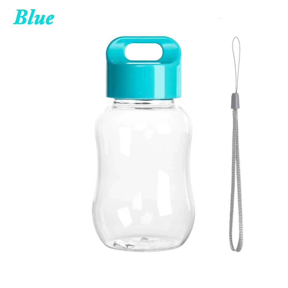 blue 1PC180Ml портативная пластиковая герметичная цветная бутылка для воды школьная чашка для воды Мини милая посуда для напитков для детей Детские аксессуары - Цвет: blue