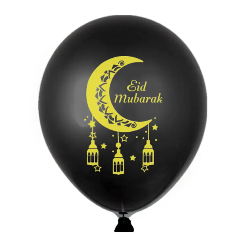 10 шт. мусульманские Eid Mubarak воздушные шары золотой черный Гелий Латекс исламский