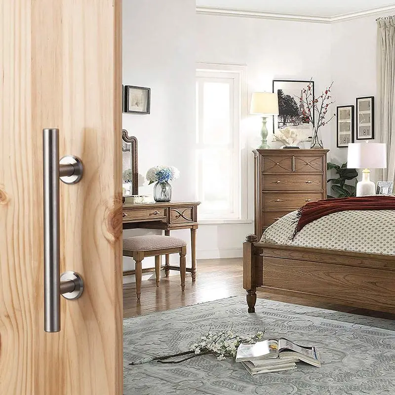 304 раздвижные двери сарая из нержавеющей стали деревянная ручка ручки для