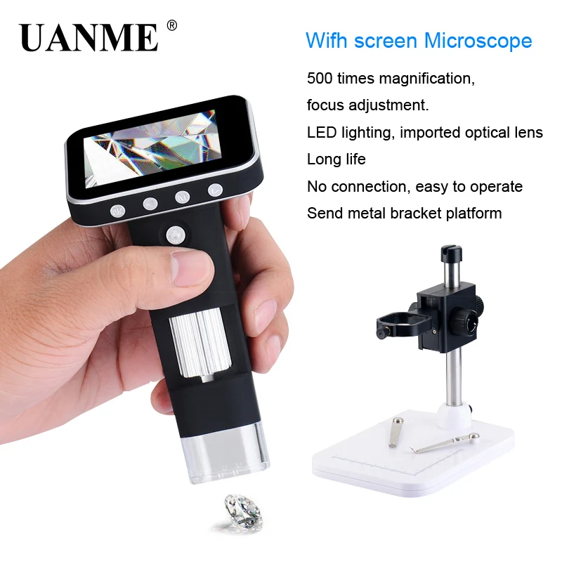 UANME Portable USB Digital Mobile Microscope LCD Screen Metal Stand Handheld Magnifier S02 Drop ship | Инструменты