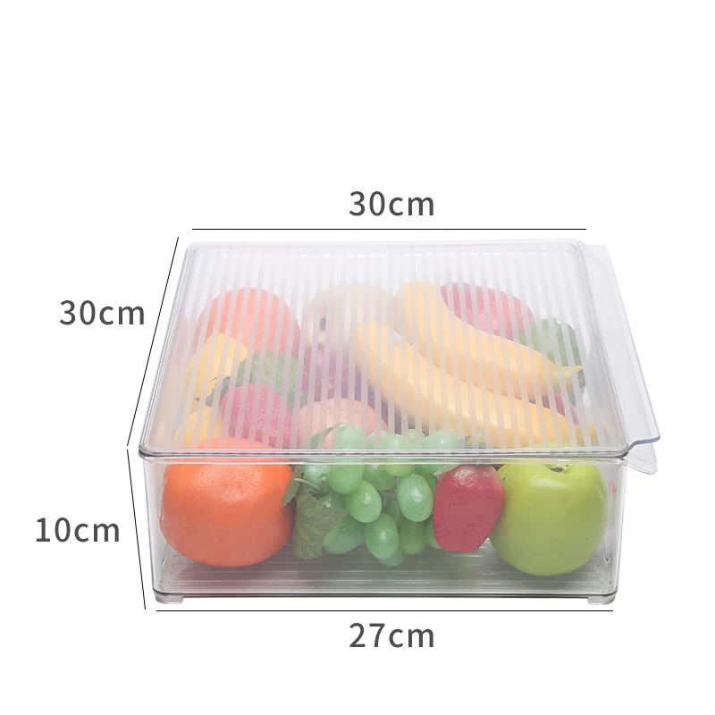 C PET Crisper с крышкой кухонный холодильник стеллаж для хранения морозильник ящик для хранения прозрачный контейнер для пищевых продуктов овощи фрукты свежий ящик - Цвет: C
