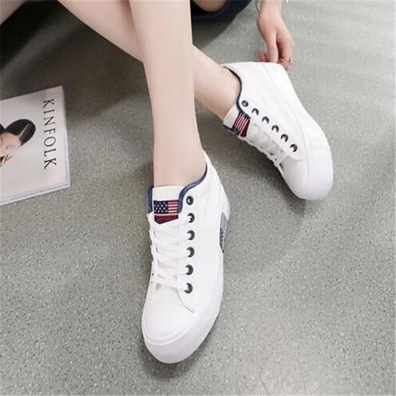 Горячая женская обувь 2017 Повседневная холст zapatos mujer печатных моды Плюс размер