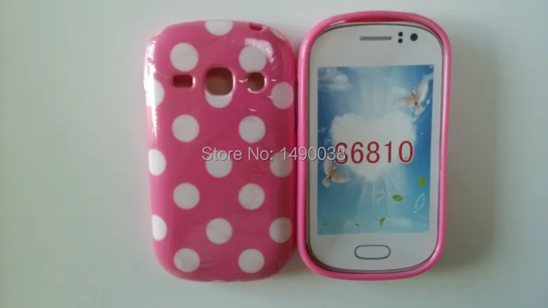 Мягкий чехол OEEKOI в горошек из ТПУ для SamSung Galaxy Fame S6810 бесплатная доставка|case free|case