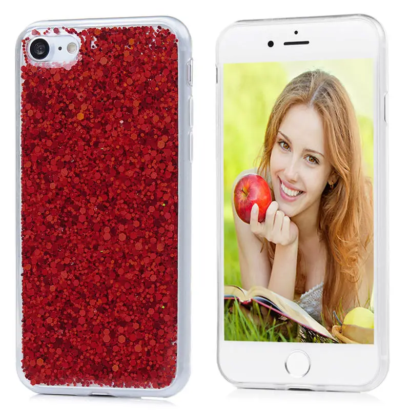 YOKIRIN Bling Косметическая пудра Блеск Мягкие TPU чехол для iPhone 7/7 Plus Блестящий игристое