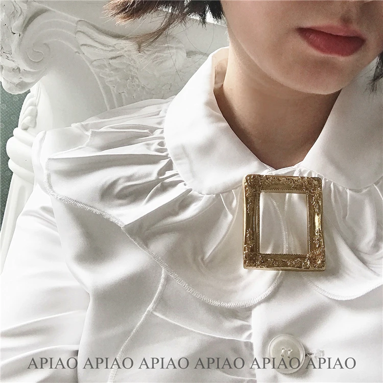 Новинка винтажная модная ажурная булавка на лацкан с тиснением в рамке для