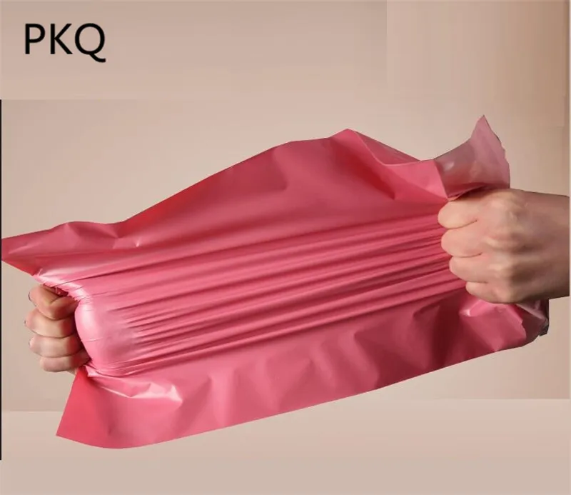 100 шт. новейшие курьерские Сумки розовые Самоклеющиеся пластиковые пакеты для