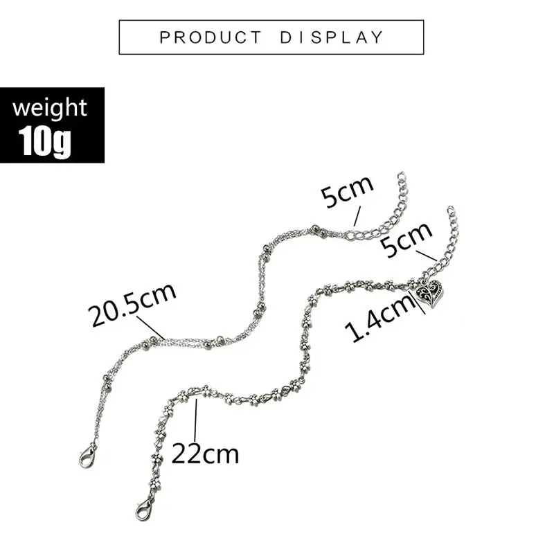 Богемный сплав 3 слоя Бусы Кулон из сердца с цветами браслеты для женщин