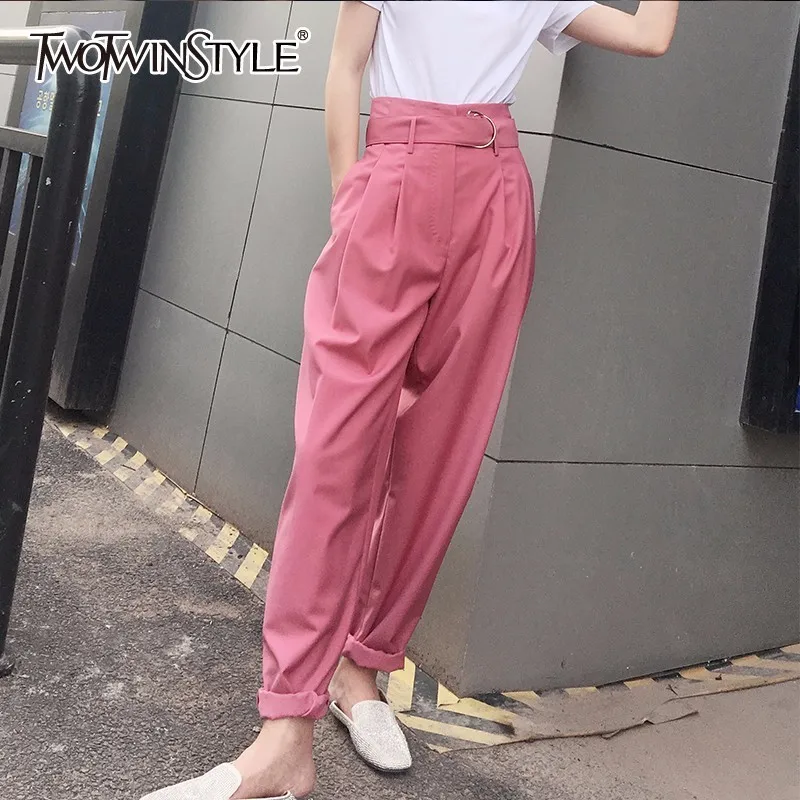 TWOTWINSTYLE облегающие Комбинезоны женские с высокой талией рюшами большие размеры