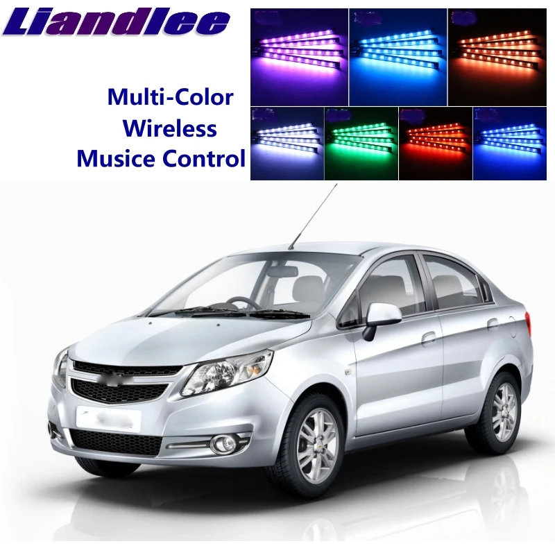 

LiandLee Car Glow Interior Floor Decorative Atmosphere Seats Accent Ambient Neon light For Chevrolet Sail
