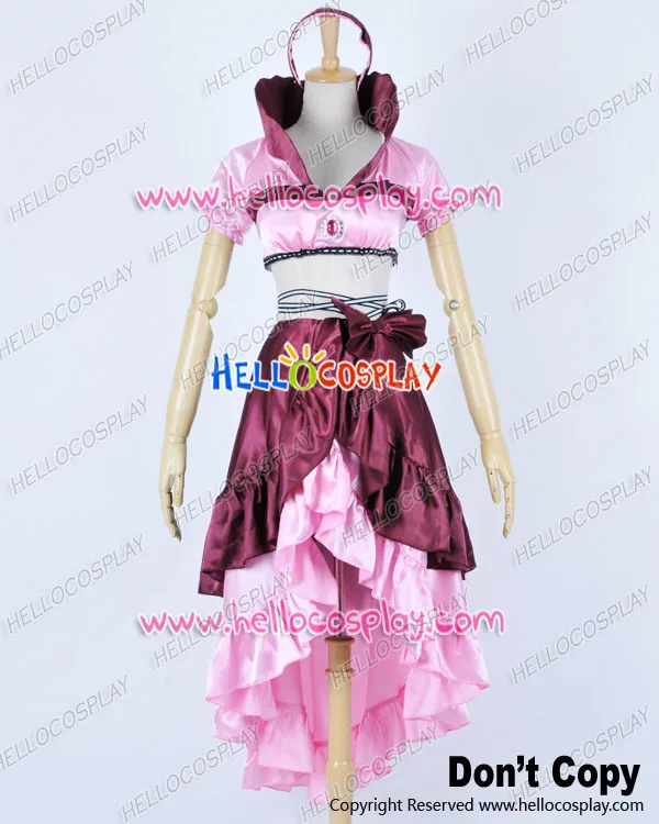 

Karneval Cosplay Eva Pink Satin Dress Costume H008