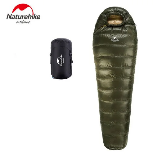 Green 400 Naturehike-18/10 зимний плотный спальный мешок на утином пуху для холодной погоды, походов, походов, путешествий, портативный теплый спальный мешок - Цвет: Green 400