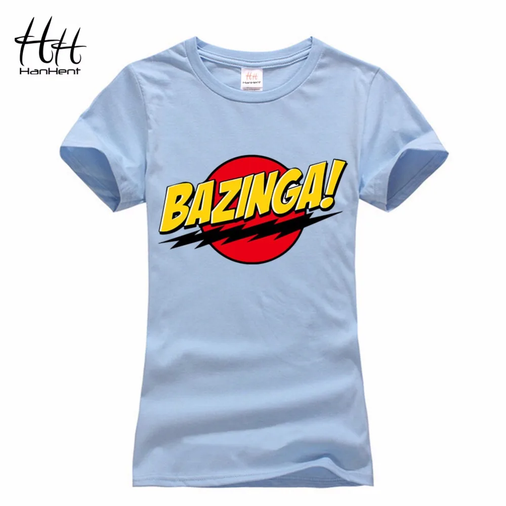 HanHent Bazinga забавные женские футболки из хлопка в школьном стиле футболка с
