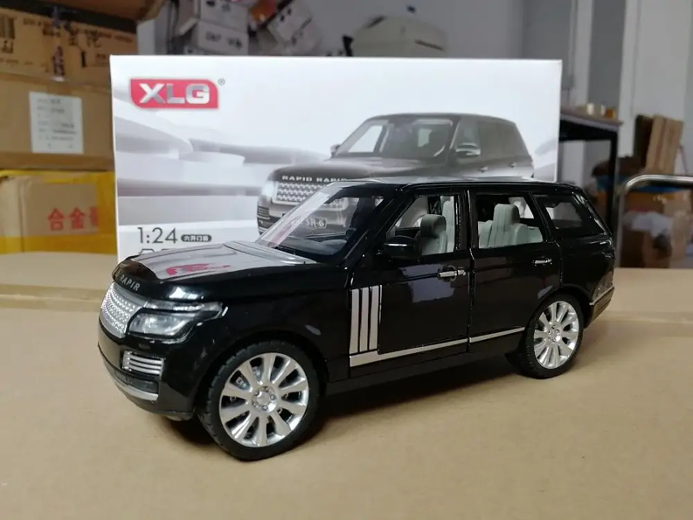 Black With Box 1:24 сплав модель автомобиля высокого класса SUV L = 18 см(# M923-6) W/6 дверей открытый отличное качество для коллекции светильник/звук дизайн - Цвет: Black With Box