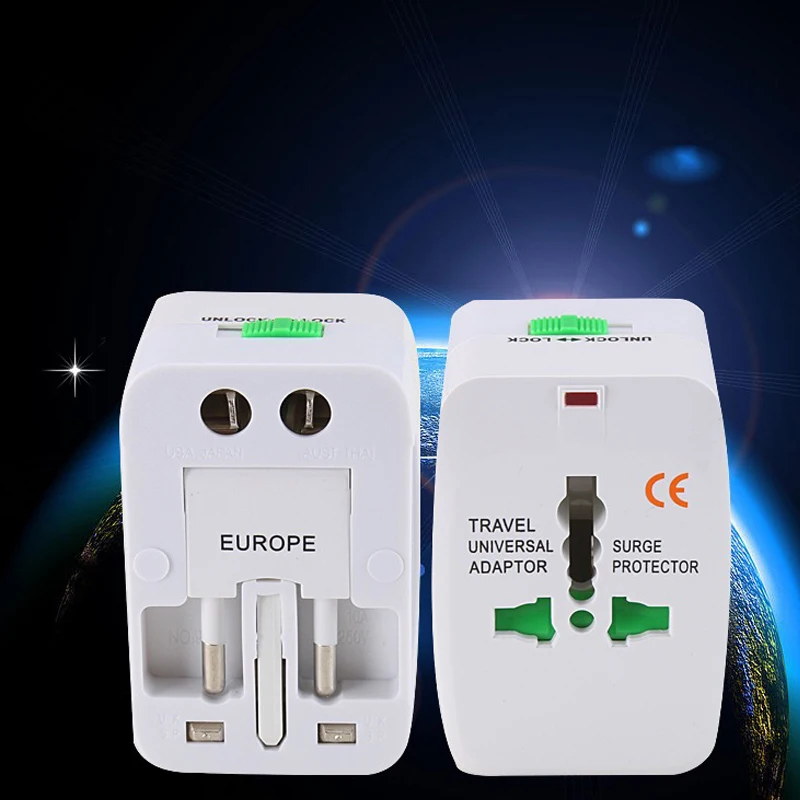 Новый Универсальный переходник с международной вилкой 2 USB порта адаптер питания