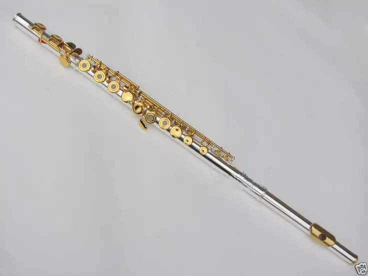

flute 16 hole Close & Open Gold Plated Key E key #7