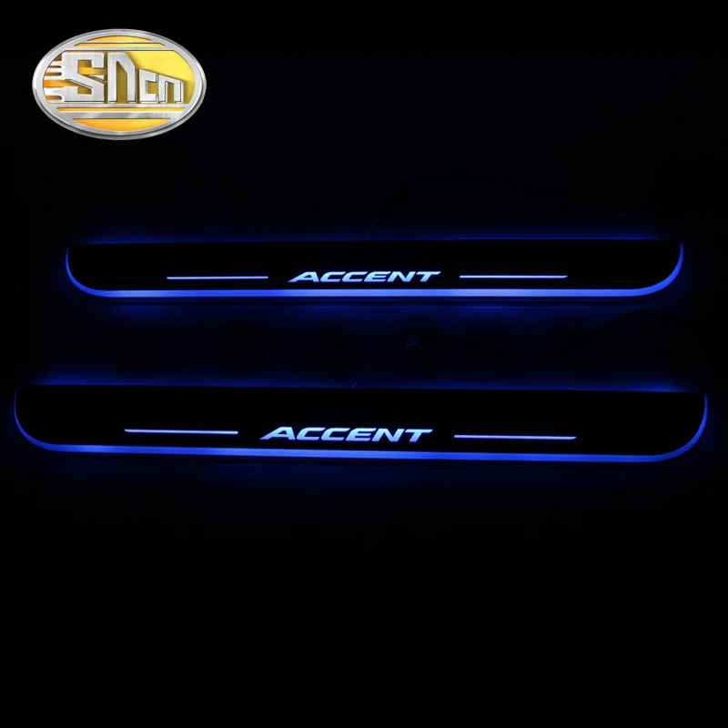 SNCN Автомобильный светодиодный дверной порог для hyundai Accent I25 ультратонкий акриловый Динамический светодиодный светильник