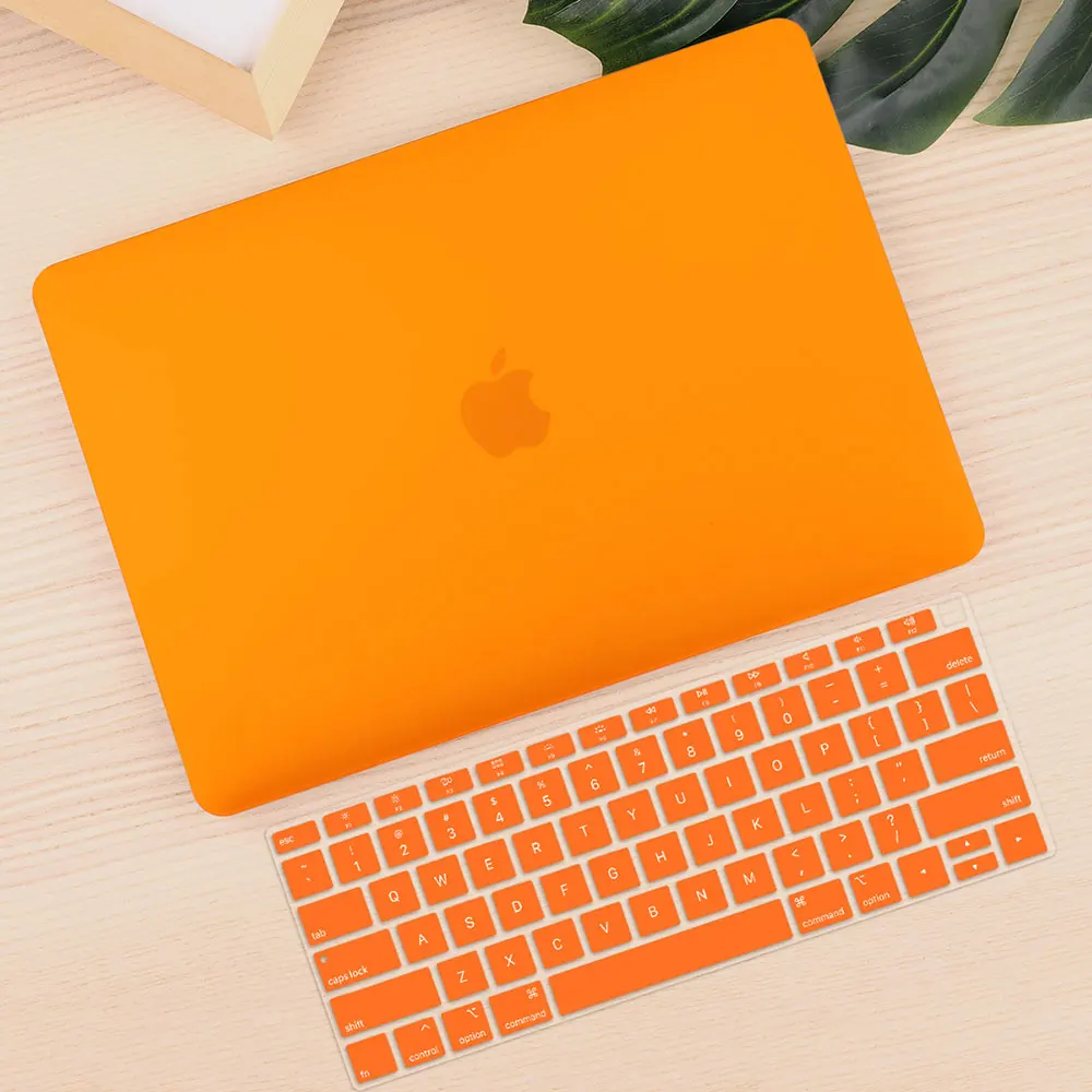 Для Macbook Air 11 12 13 A1466 A1932 Touch ID Pro retina 13," 15,4 для нового Macbook Pro 13 15 Touch Bar Жесткий Чехол для ноутбука - Цвет: Matte orange