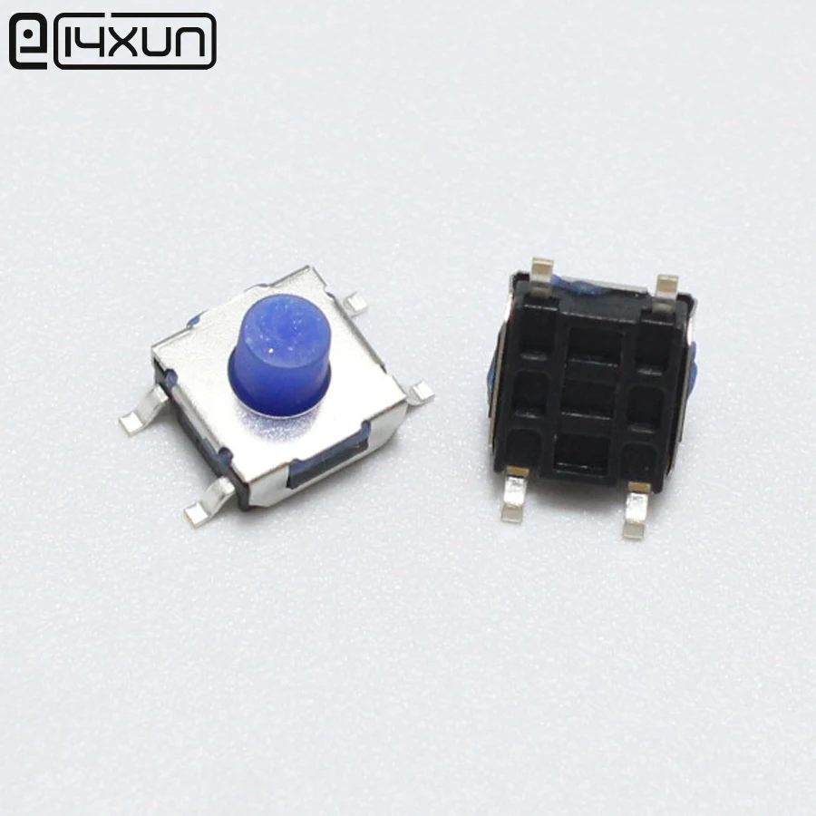 5 шт. 6*6*5 мм 4Pin SMD водонепроницаемый силиконовый Такт переключатель 6x6x5 мм 4P Микро Кнопка Тактильные переключатели прозрачный синий