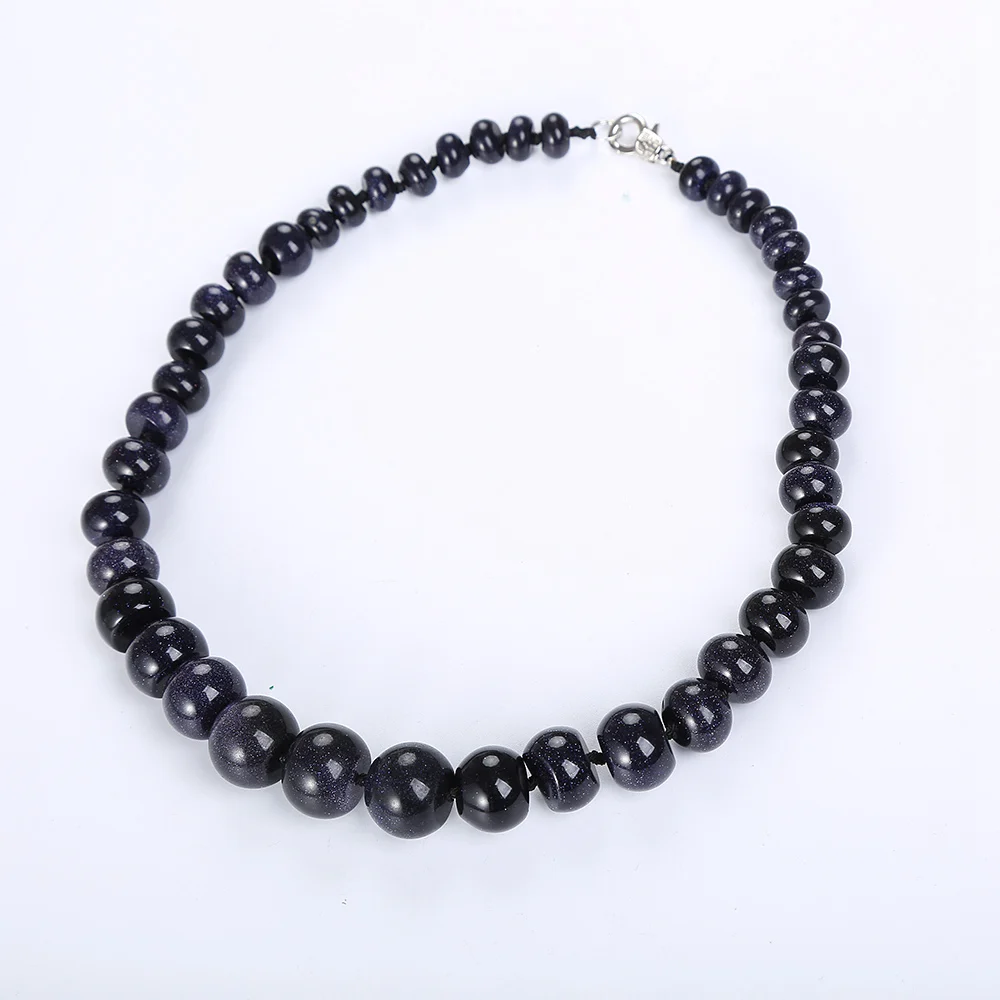 ААА синий песчаник крест этнический женский кристалл ожерелье натуральный