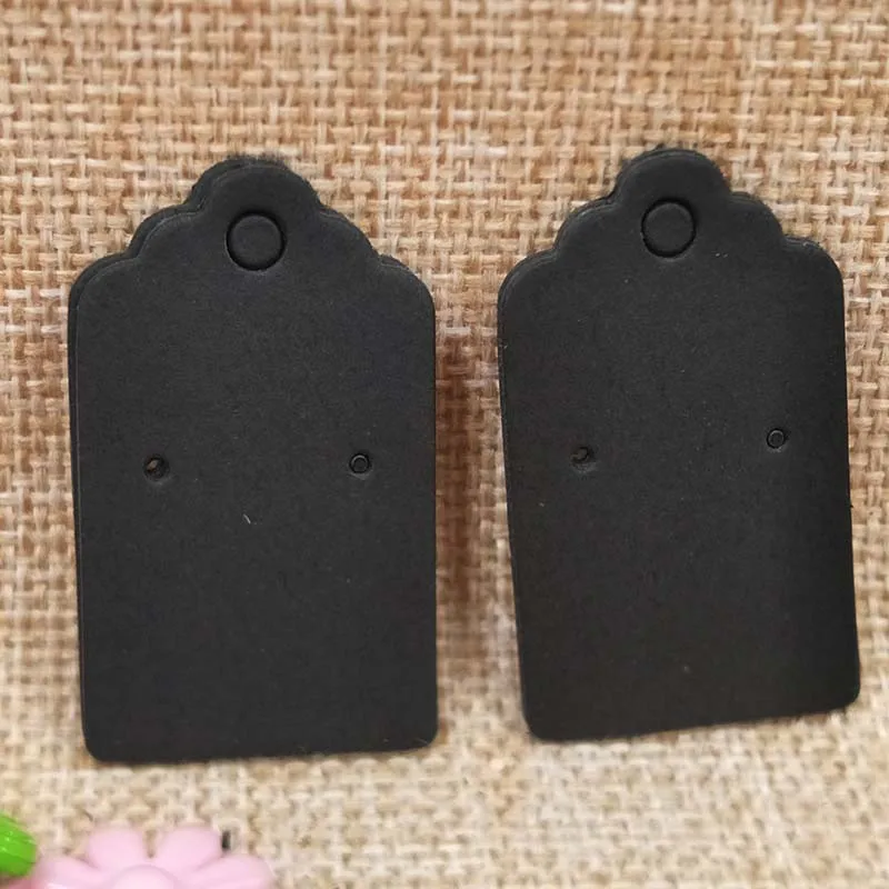 Крафт/белая бумажная упаковка для украшений и визиток милые серьги гвоздики 100