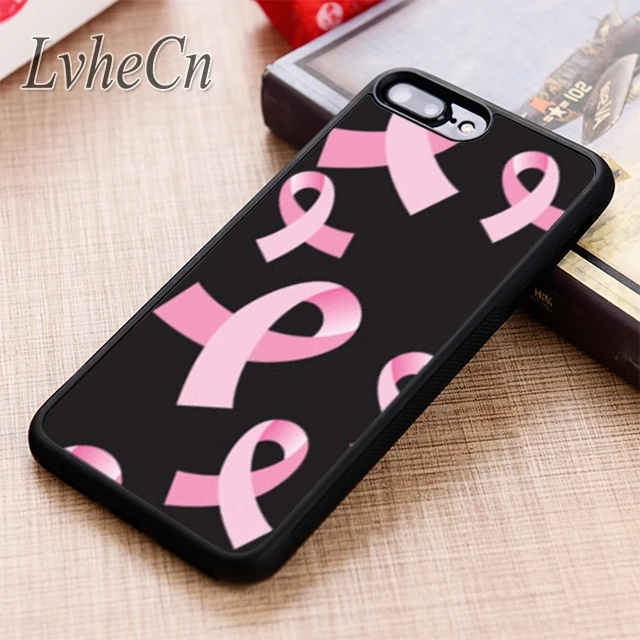 Ярко-розовый чехол для телефона LvheCn с лентами рака груди iPhone 5 6 6s 7 8 plus X XR XS max 11 12 Pro