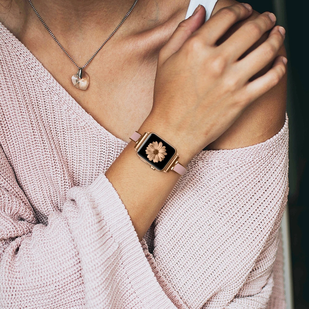 Ремешок металлический женский для Apple Watch Band Series 5 40 мм 44 м звеньевой браслет из