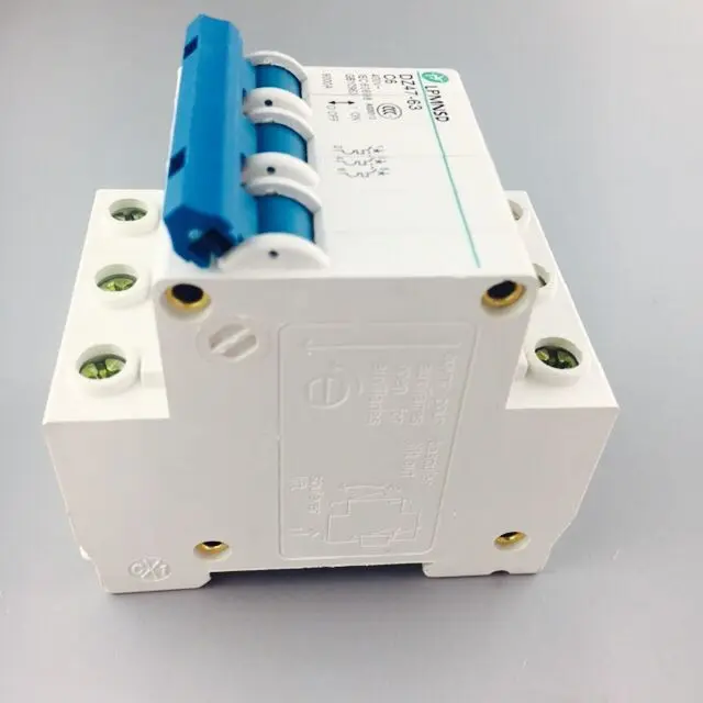3P 6A 400V ~ 50HZ/60HZ автоматический выключатель AC MCB предохранитель безопасности C