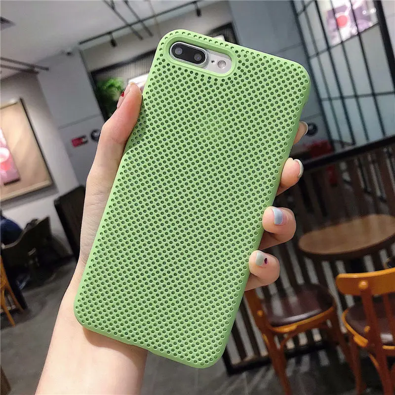 MaxGear Cooling Breathing Mesh Case for iPhone X XR 7 8 6S Plus Phone Cases Liquid Silicone Heat Dissipation XS Max Back Cover | Мобильные