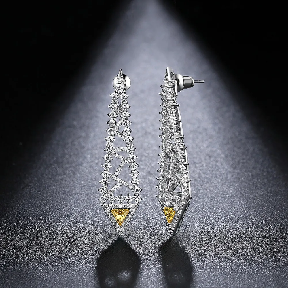 Luoteemi геометрический Форма роскошные классические невесты Висячие серьги