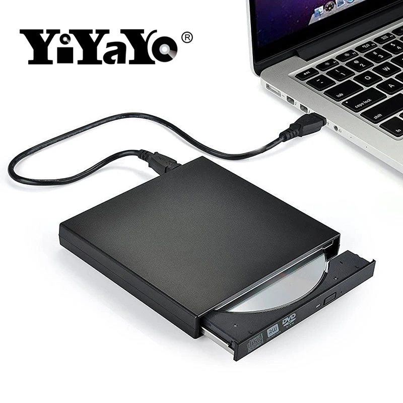 Внешний USB 2 0 DVD RW CD Привод YiYaYo записывающее устройство проигрыватель CD/ROM тонкий