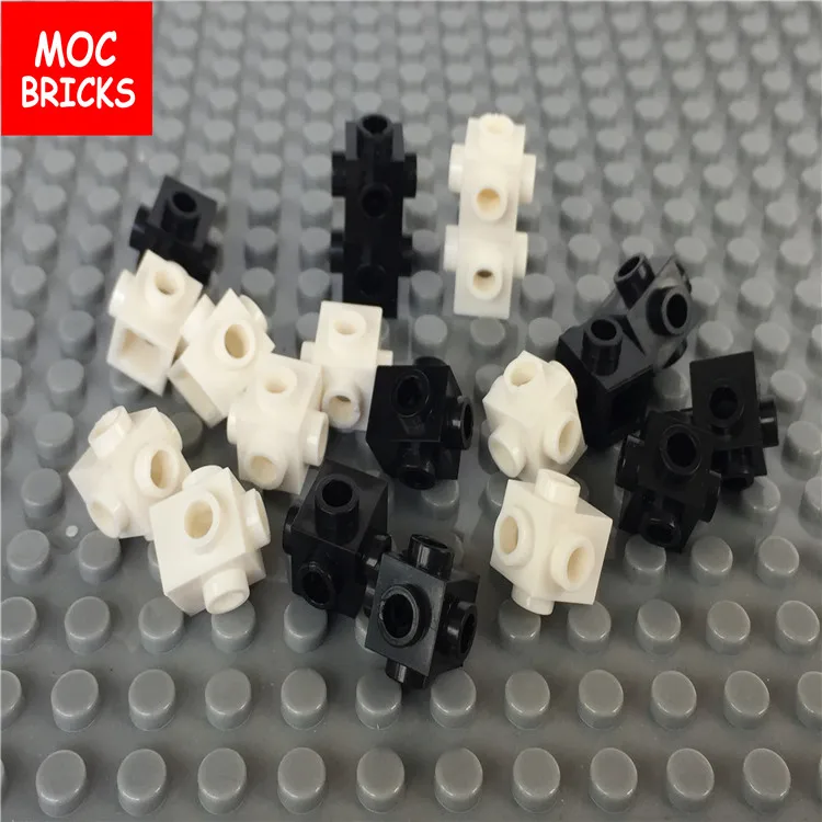 Конструктор MOC 20 шт./лот сделай сам новый белый и черный кирпич 1x1 с 4 ручками