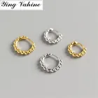 Женские маленькие круглые серьги-кольца ying Vahine, круглые серьги из 100% стерлингового серебра 925 пробы с бусинами в Корейском стиле