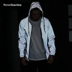 Ветровка мужская Светоотражающая с капюшоном, водонепроницаемая куртка свободного покроя, повседневное бейсбольное пальто в стиле хип-хоп, размера плюс 4XL, весна-осень