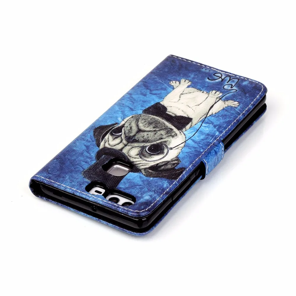 Милые Красочные Коке Fundas Бумажник Case Для Huawei P9 Cover + Слот Карты Держатель PU Кожа